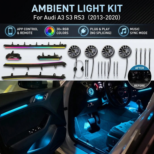 For Audi A3 L A3L S3 In Symphony Ambient Lighting RS3 2013-2023