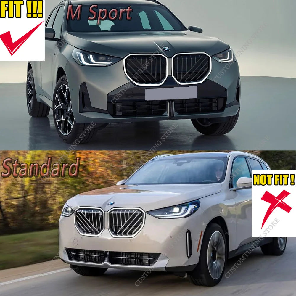 For BMW X3 G45 M Sport Gloss Black Front Bumper Lip Spoiler