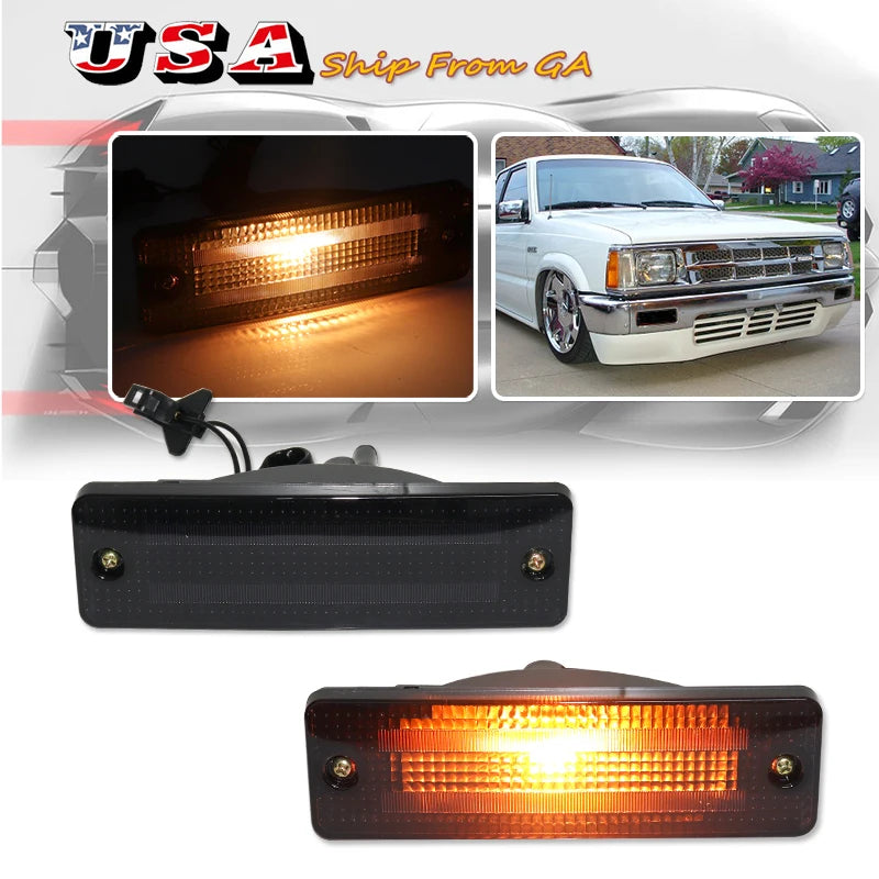 For Ford Festiva Mazda 323 626 2PCS Front Bumper Amber Lens Turn