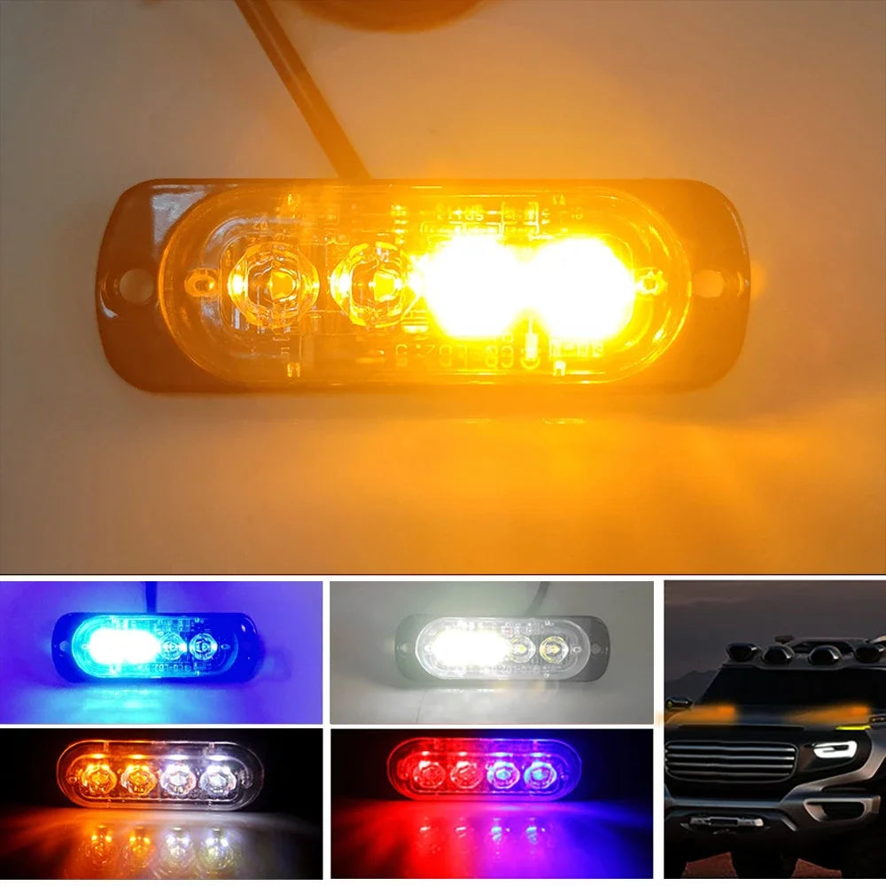 4LED Strobe 12V 24V Emergency Signal Lamps Warning Truck