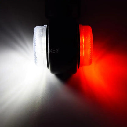 2X Side Rubber Stalk Marker Red Amber Outline 12V