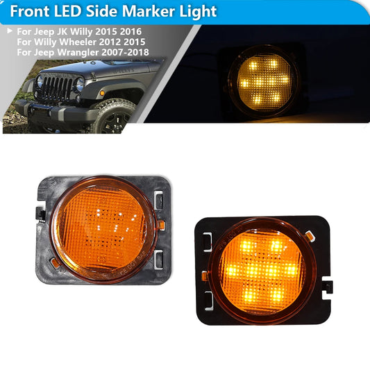 For Jeep Wrangler Jk Or Jk 2PCS 2007-2017 Amber Yellow Side