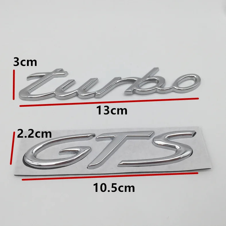 For Turbo Gts 1PCS 3D Metal Letter Emblem Rear Tail Trunk Decals