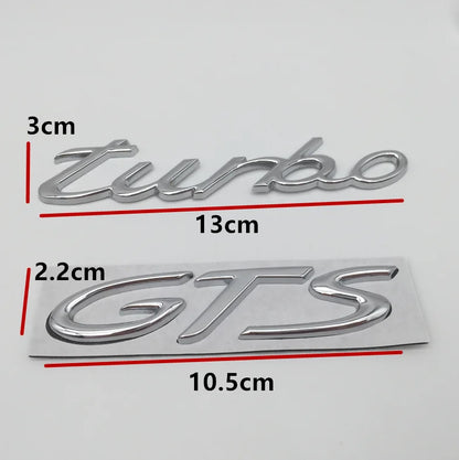 For Turbo Gts 1PCS 3D Metal Letter Emblem Rear Tail Trunk Decals