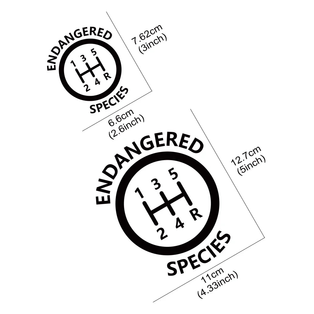Speed Manual Endangered Species Funny Creative Sticker Window