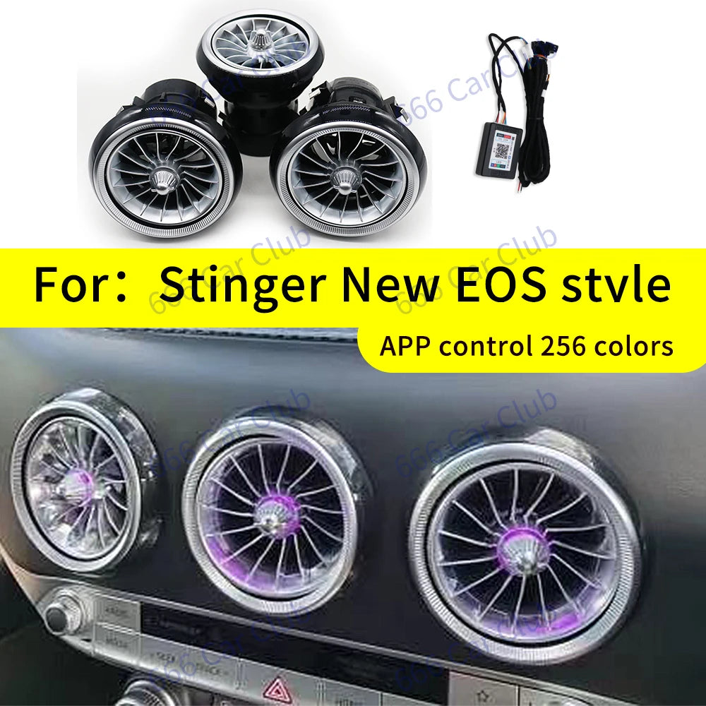 For Kia Stinger 12 Colours Air Vents RGB Ambient Turbine Shape