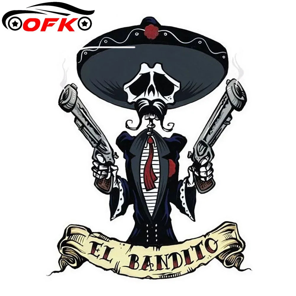 El Bandito Skull Sticker Decal Pvc 10CM 12.7cm