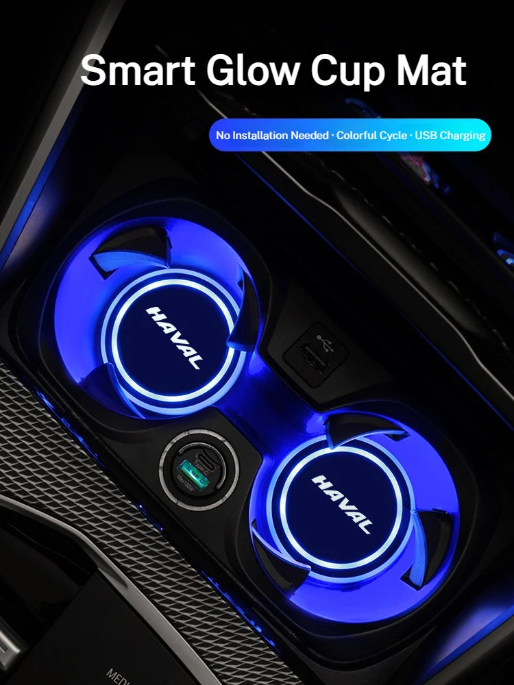 For Haval H6 Dargo M6 H9 Color Changing Cup Holder Rear