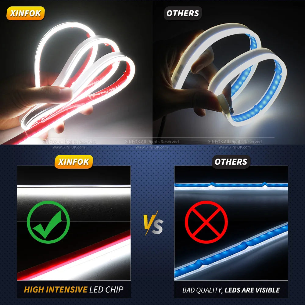 Hood Headlight Strip Flexible Atmosphere Lamps Drl Daytime