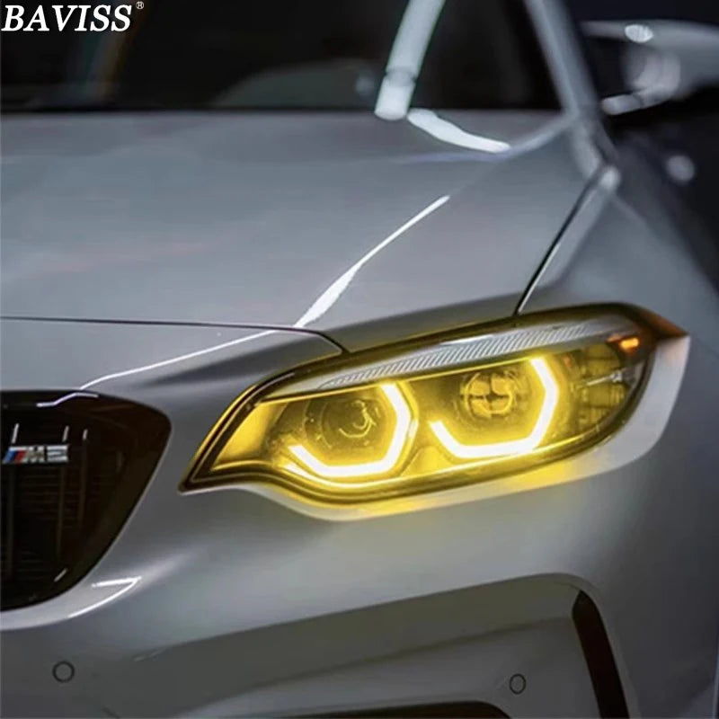 For BMW M2 2 Series Drl Lemon Yellow Angel Eyes Multicolor F22
