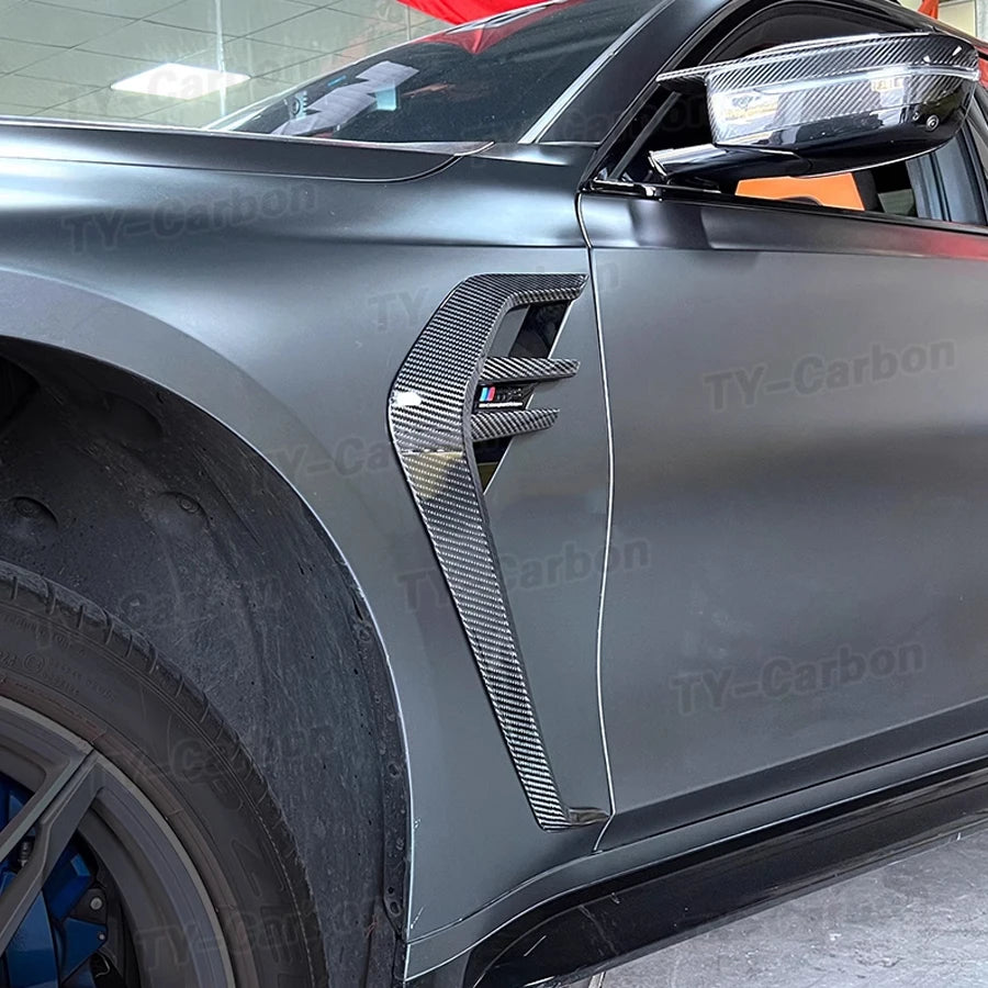 For BMW G80 M3 G82 G83 Dry Carbon Fiber Side Fender Vent Trims