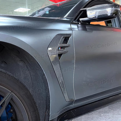 For BMW G80 M3 G82 G83 Dry Carbon Fiber Side Fender Vent Trims