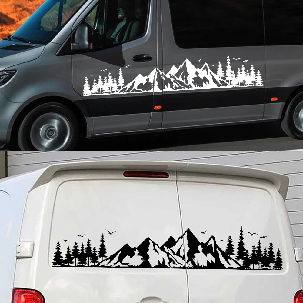 Sticker Van Camper Decor Decal Vinyl Mountain Forest Truck