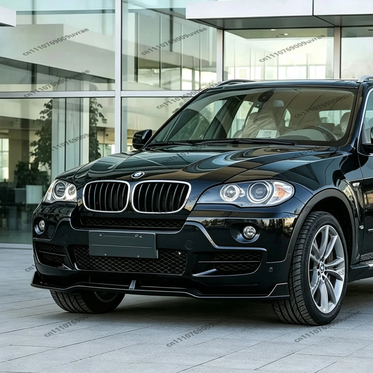 For BMW X5 E70 Standard 2006-2009 Gloss Black Mt Front Bumper