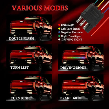 12V 24V Dynamic Colorful Turn Signal Rear 5function Flowing