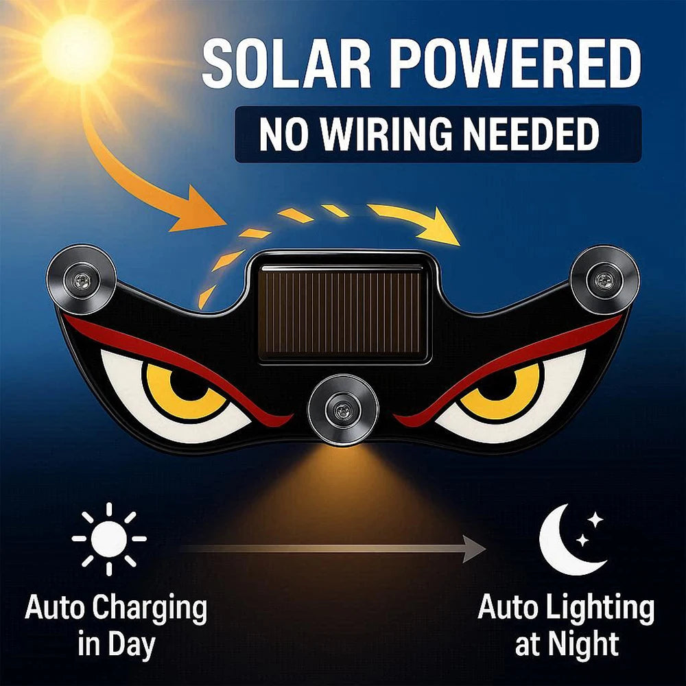 Windshield Devil Eyes Solar Warning Flashing Signal Indicator