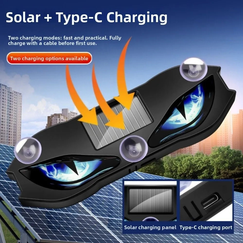 Creative Demon Eye Cool Flashing Solar Warning Dynamic Safety