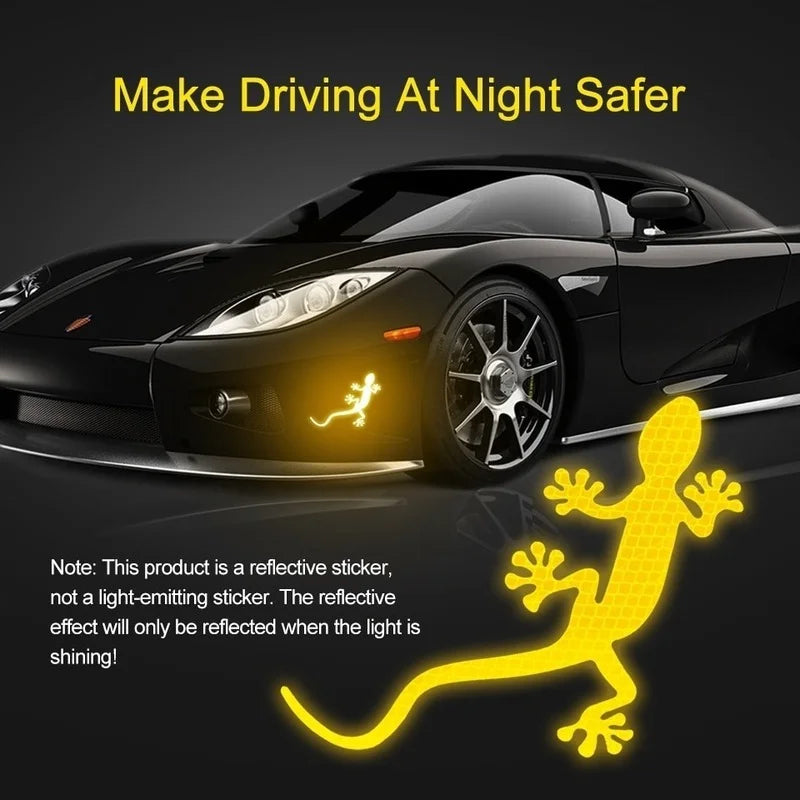 Creativity Reflective Gecko Sticker Self Adhesive Decor Decal