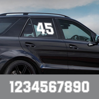 For 0 1 2 3 4 Side Door Custom Number Stickers Tuning Vinyl Film