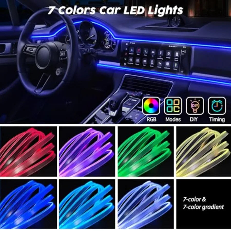 USB Interior Strip Colors Ambient Lighting Fiber Optic Music