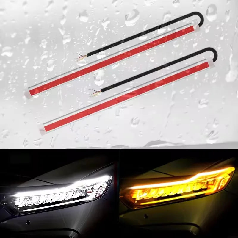 Headlights Dynamic Strips Turn Signals Yellow Flexible Daytime