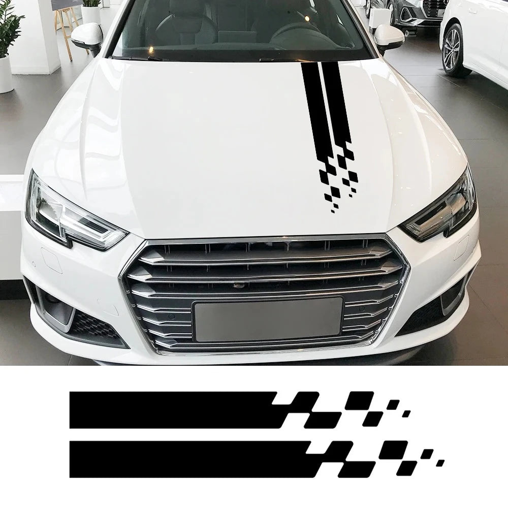 For All Models Hood Cover Stickers Racing Sport Bonnet Vinyl