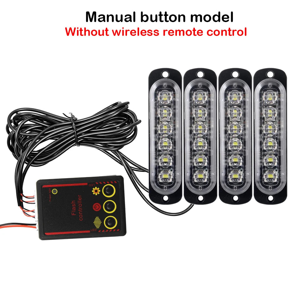 Amber Grille Strobe Flash Emergency Signal Vehicles Grid White