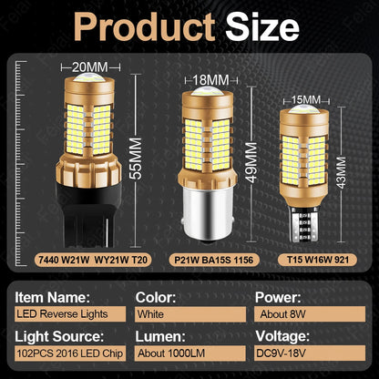 For Volkswagen VW Golf 7 2013 Reverse Bulbs 2014 2015 2016 2017