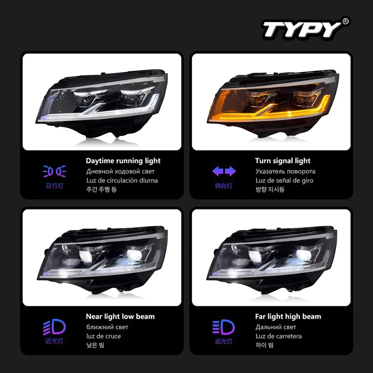 For VW Multivan T6.1 Headlight 2019-2022 Projetor Head Daytime