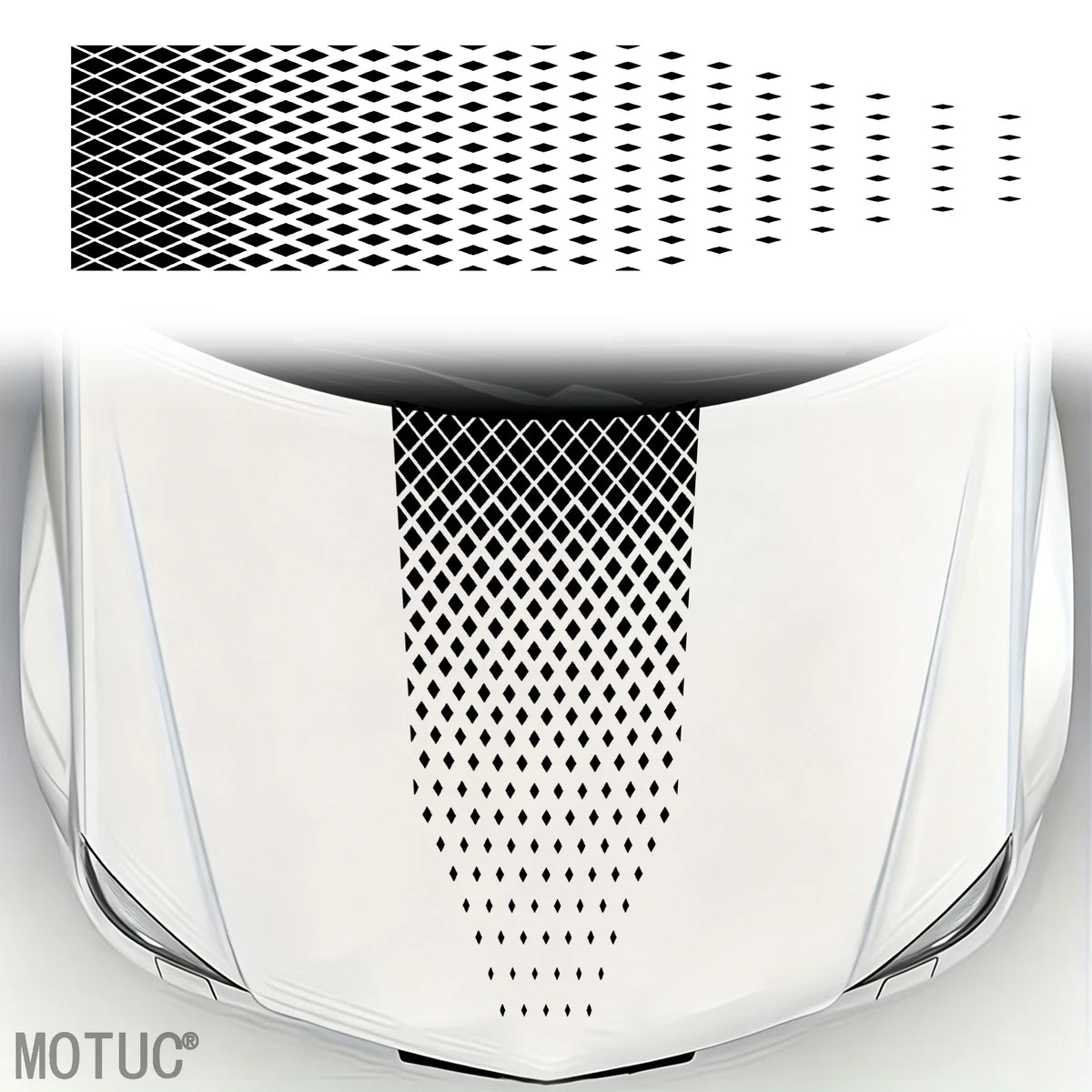Diamond Rhombus Mesh Engine Hood Sticker Decal Self Adhesive