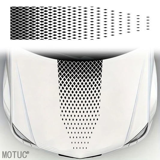 Diamond Rhombus Mesh Engine Hood Sticker Decal Self Adhesive
