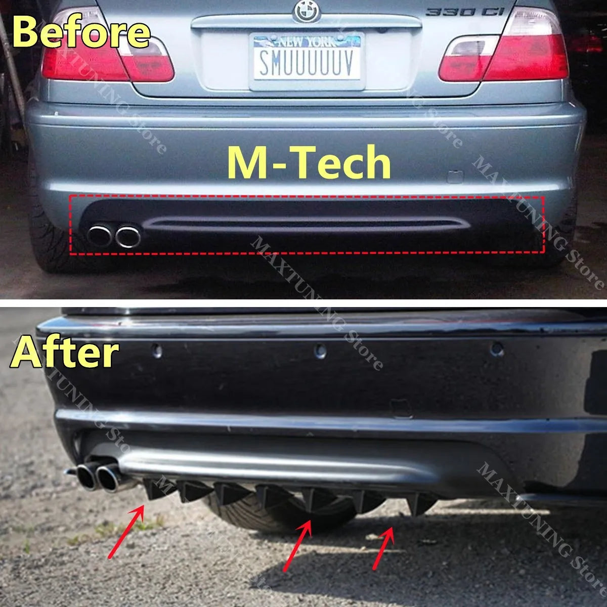 For BMW 3 Series E46 M Rear Bumper Splitter Tech 320I 320CI 325I