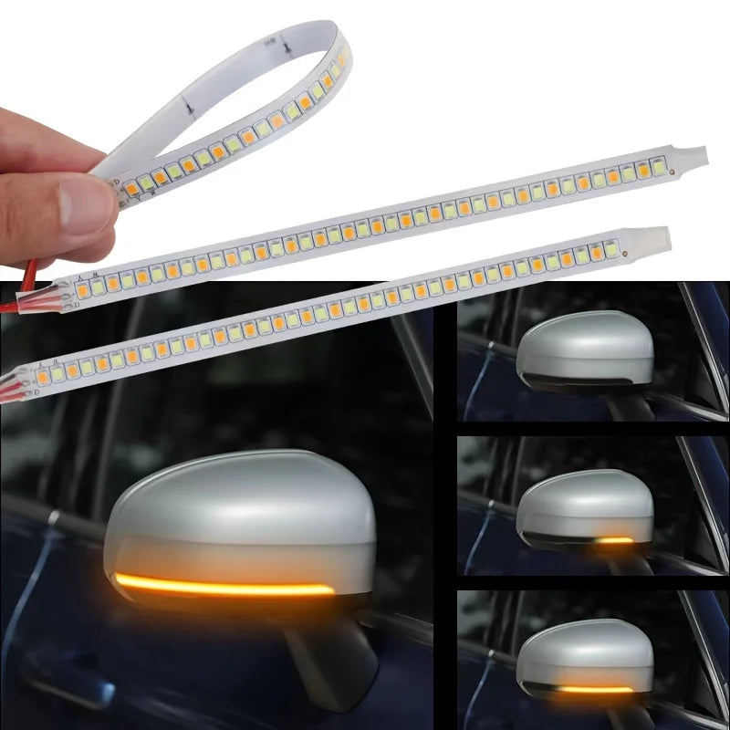 2PCS 12V Rearview Mirror Indicator Headlight Strip Turn Signal