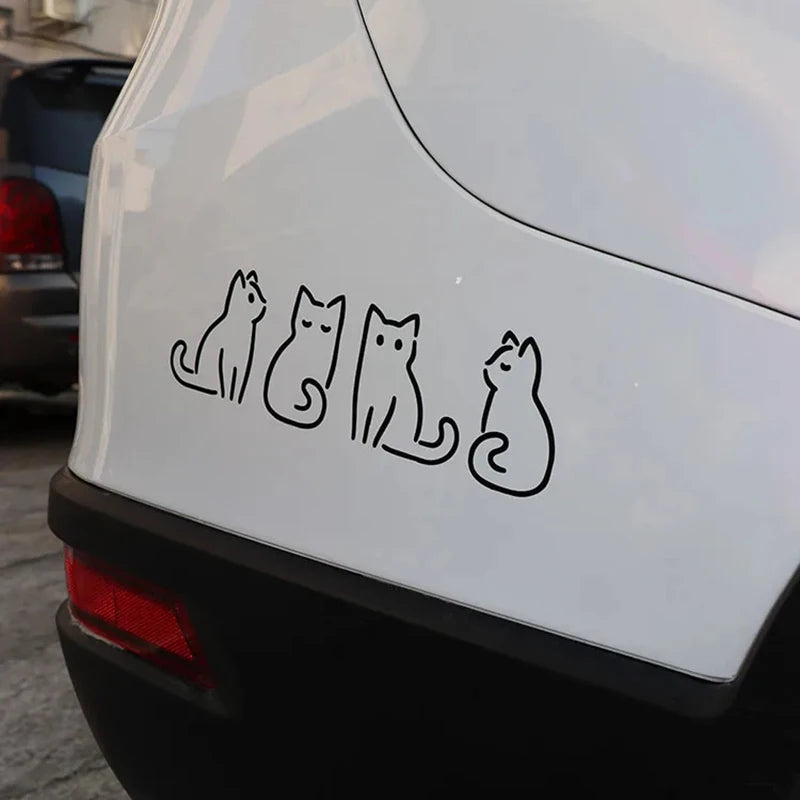 Cute Cat Sticker Vinyl Decal Window Bumper Motorcycle Fridge