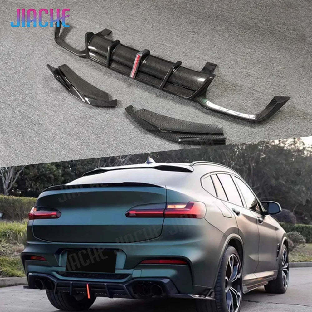For BMW X3M X4M F97 F98 Real Dry Carbon Fiber Rear Bumper Lip