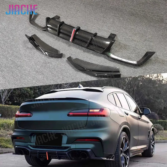 For BMW X3M X4M F97 F98 Real Dry Carbon Fiber Rear Bumper Lip