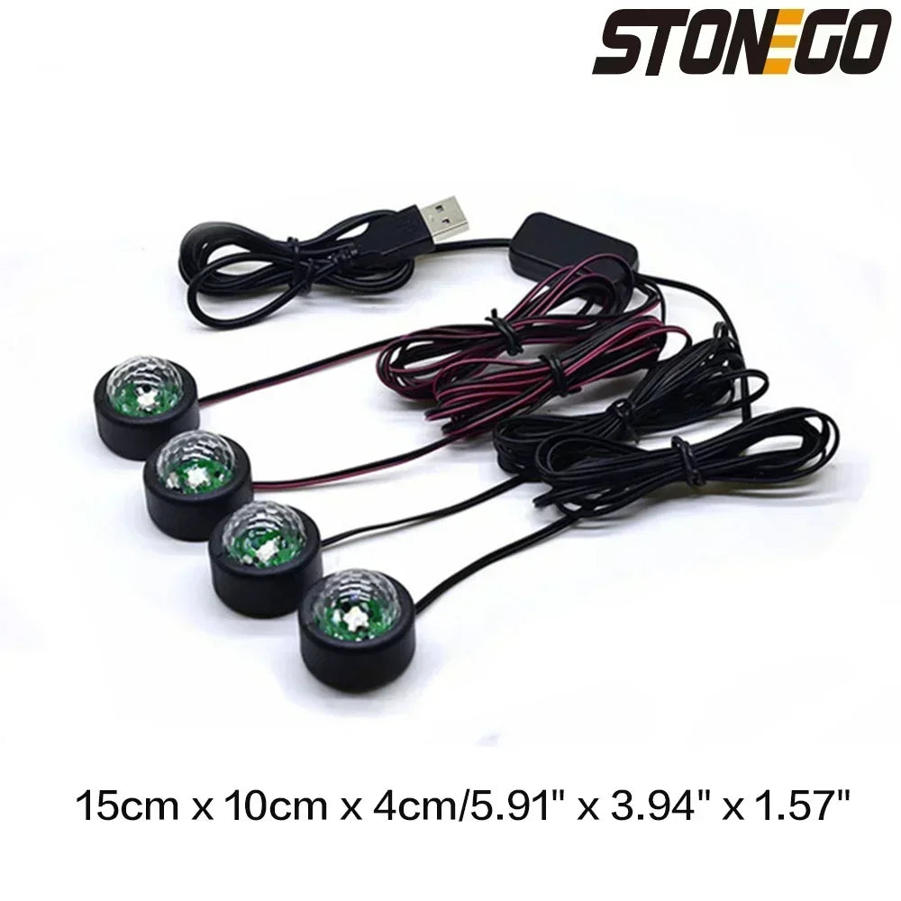 USB Voice Activated Seven Colors Starry Sky Projection Ambient