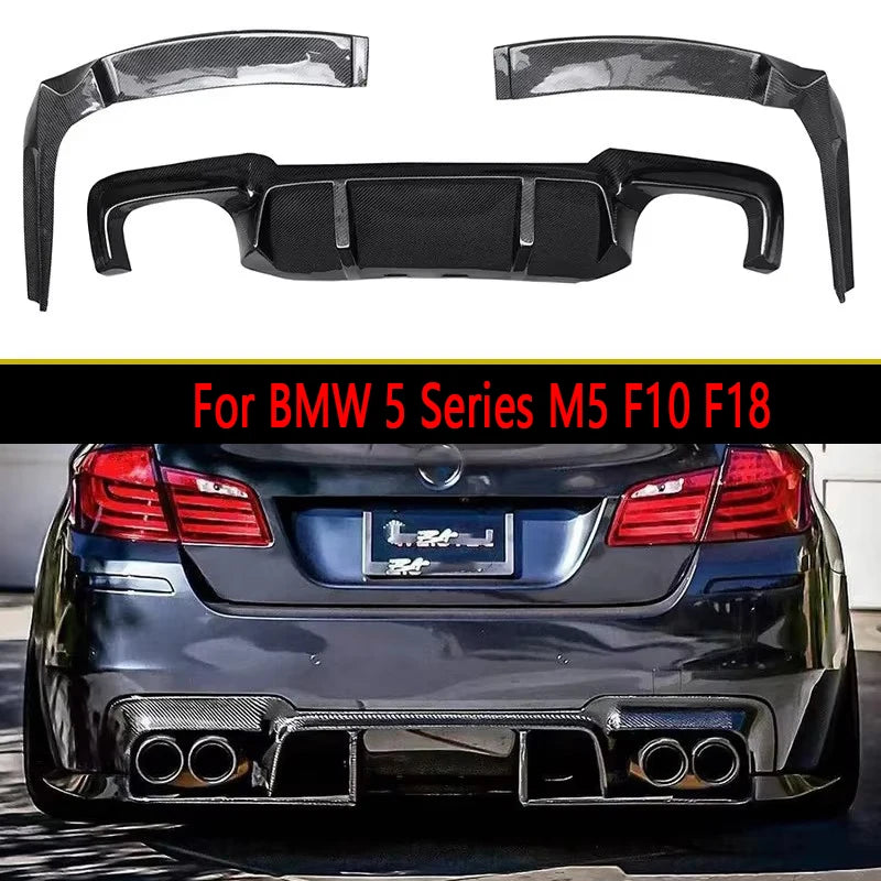 For BMW 5 Series M5 F10 F18 Carbon Fiber Rear Bumper Diffuser