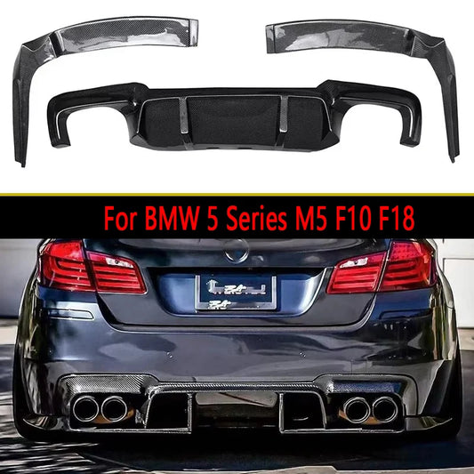 For BMW 5 Series M5 F10 F18 Carbon Fiber Rear Bumper Diffuser