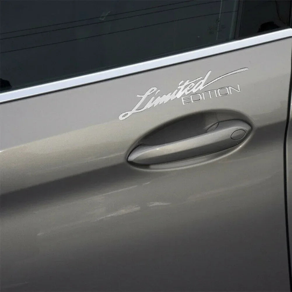 2X Stickers Silver Limited Edition Logo Badge Metal Sticker