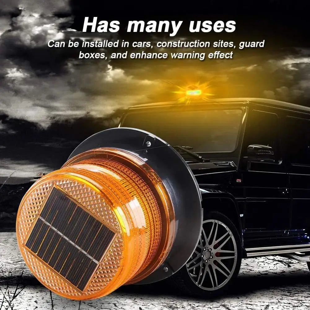 Solar Magnetic Flash Warning Night Flashing Truck Roof Beacon