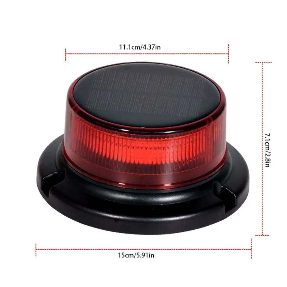 Solar Powered Rotating Strobe Rechargeable Warning Flashlight