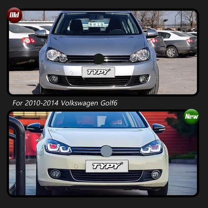 For VW Golf 6 MK6 Headlights 2010-2014 Upgrade Modified Drl