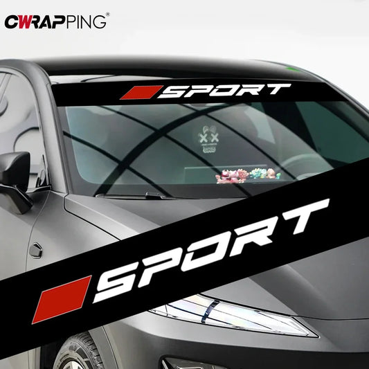 Sport Stickers Vinyl Wrap Film Front Windshield Sunscreen Decals