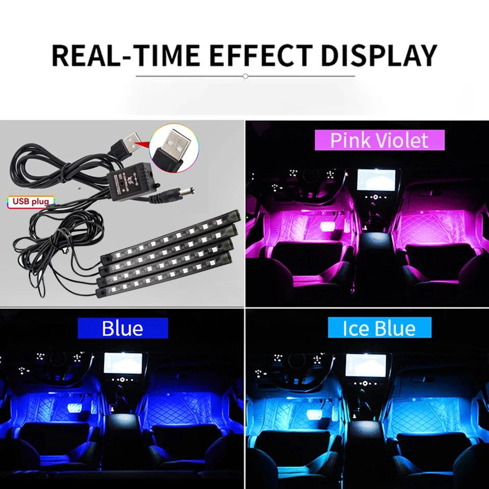 For Enhanced Ambiance，Christmas 4PCS Interior Lighting kit-rgb