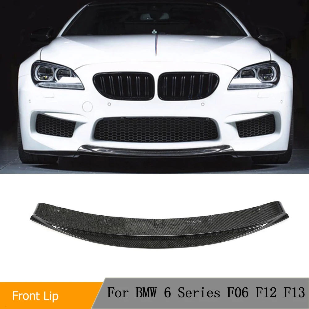 For BMW 6 Series F12 F13 Carbon Fiber Front Bumper Lip Spoiler