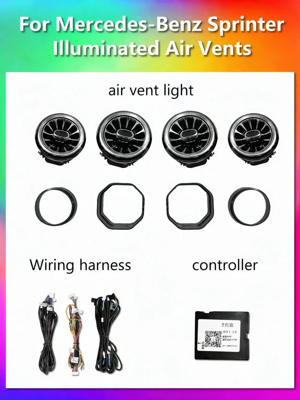 For Mercedes Sprinter W907 2019-2025 RGB Ambient Kit Turbine Air