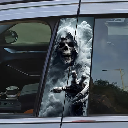 2-piece Set Ghost Skeleton Vinyl Stickers Easy Stick Tear