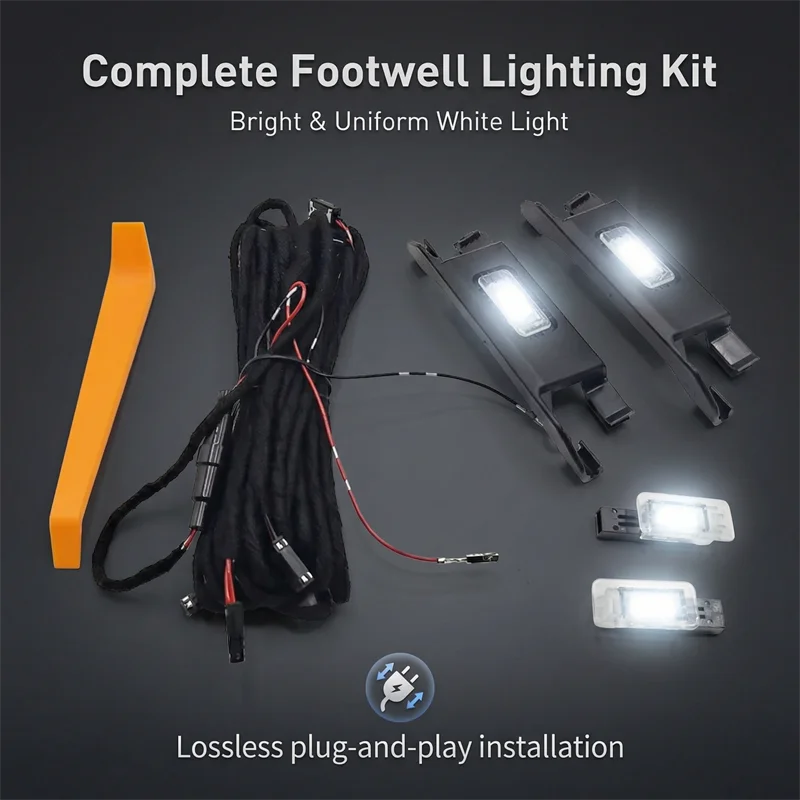 For VW T‑ROC Jetta Polo T‑Cross 4PCS Footwell Lighting Cable