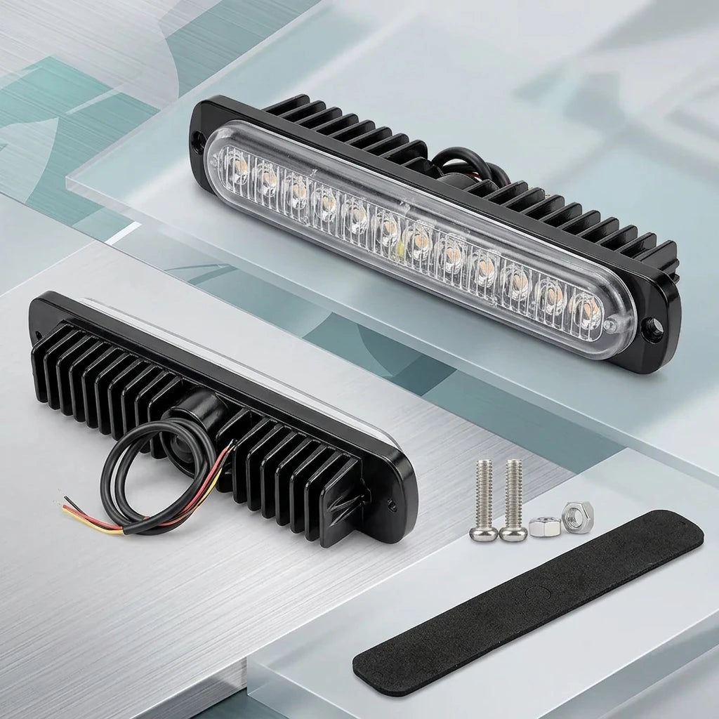 1PC 36W 12LED Yellow Truck Side Marker 900LM Strobe